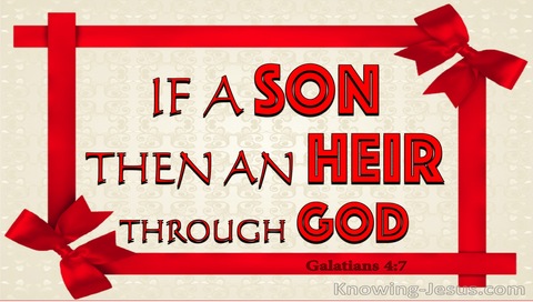 Galatians 4:7 If A Son Then An Heir Through God (red)